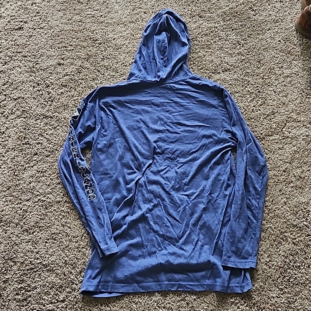 Outer Banks, NC, blue long sleeved, hooded Tshirt material, size M - Picture 5 of 5